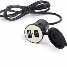 USB Waterproof Mobile Charger with Voltmeter & Wire in-line 10A Fuse for 12-24V for Bike & Scooty Hero,Honda Activa, TVS Jupiter,Aprilia,Suzuki,Yamaha,Royal Enfield 5 A Bike Mobile Charger-27