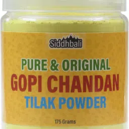 Original and Pure Gopi Chandan Tilak Powder Yellow Tika - 175 GMS Jar for Pooja-38