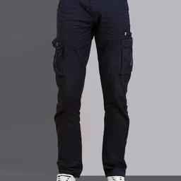 beevee Solid Men Cargos-picture-4