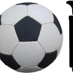 Black and white Football size -5 with air Pump (pack of 1) Football - Size: 5-image-15