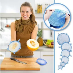 Stretchable silicon lids 2.6 inch, 3.8 inch, 4.7 inch, 5.7 inch, 6.5 inch, 8.3 inch Lid Set, Pack of 6-image-82