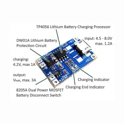 republic TP4056 Micro USB 5V 1A 18650 Lithium Battery Charger Module Charging Board With Protection (Pack of 5) Micro Controller Board Electronic Hobby Kit image 3