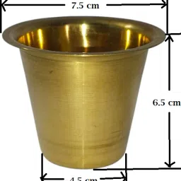 (Pack of 2) Heavy Brass Tumbler Glass Set of 2 Pcs for Tea Coffee serving withstands Heat Glass Set Water/Juice Glass-14