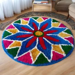 Multicolor Cotton Area Rug-13