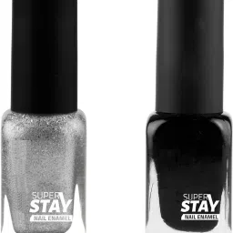 Pigmented & Long Stay Unique Shimmery Rainbow & Matte Black Nail Polish-1