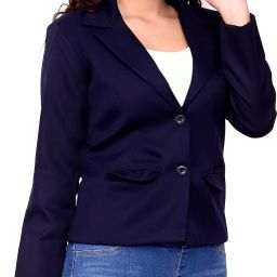 Women Solid Single Breasted Casual Blazer-image-45