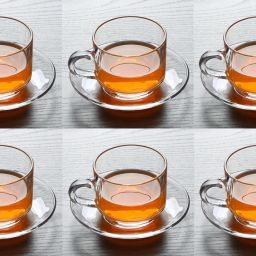 Pack of 6 Glass Roma Glass Tea Cup & Saucer Set, Clear Cups, 180 ml Capacity (Set of 6- Cup 6 & Saucer 6)-image-21