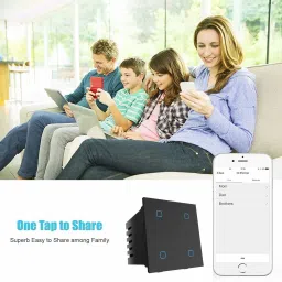HomeMate Wi-Fi Smart 4 Gang Touch Switch |Black | No Hub Required | Compatible with Alexa and Google home Smart Switch image 5