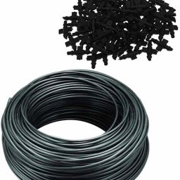 Drip Irrigation Pin Connectors (120 Pieces) and 4 mm Feeder Line Pipe, 30 m (Black) Drip Irrigation Kit-image-28