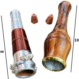 andmade Clay Hookah Chillum with stopper Wooden, Copper Outside Fitting Hookah Mouth Tip-image-28