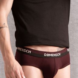 damensch Cotton Stretch Peppermint Finish Maroon Solid Men Brief-picture-18