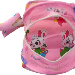 hanu creations Cotton Kids Washable Laddu Gopal ji Mosquito Net with Pillows /Bed Bister ( For Idol Size 0 to 4 no.) Mosquito Net image 3