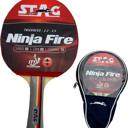 NinjaFire Red, Black Table Tennis Racquet-16