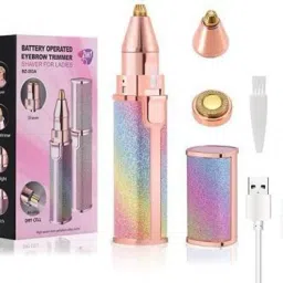 DandT Face and eyebrow womens Portable 2 In 1 Eyebrow Remover and Painless Hair Remover Trimmer for women Face, Lips, Nose Hair Removal Electric Trimmer with Light Runtime: 50 min Trimmer for Women (Rose Gold) Cordless Epilator-14