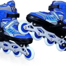 sr toys High quality Skating in-line Shoe have different size and with PU LED wheel In-line Skates - Size 6-9 UK (Blue) image 2