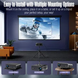 XElectron C9 Plus (12600 lm / 2 Speaker / Wireless / Remote Controller) Full HD 1080p Native with 4K Support, 200-inches Display | WiFi & Bluetooth Connectivity | Android 9.0 with YouTube, Netflix, Prime | Home Theater Projector image 3