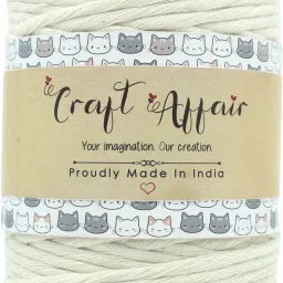 | Single Strand Cotton Macrame Cord (10 M, 3mm) | Craft, DIY - Off White Off White-9