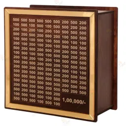 Wooden Money Saving Box | Cash Saver Money Box with Counting Target Coin Bank Coin Bank-80