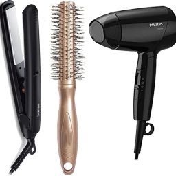 PHILIPS BHC010 Hair Dryer-1200W & HP8303 Hair Straightener with Premium Round Brush Personal Care Appliance Combo-image-11