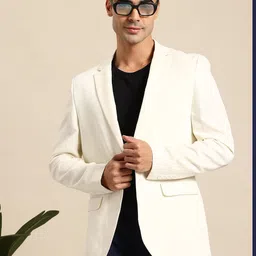 mast & harbour Men Solid Single Breasted Casual Blazer-picture-21