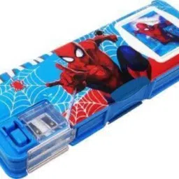 SPIDER BLUE SMALL CAL C CHARACTER Art Plastic Pencil Box-picture-26