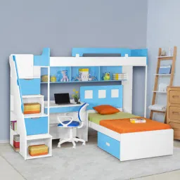 alex daisy Milano Bunk Bed in Blue Colour with Drawer Storage & Study Table-picture-13