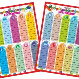 Combo of Multiplication Table Wall Chart 1-20 | Katwa Pahade,2 Se Lekar 20 Tak Ki Table | Multiplication Table Chart For Kids 1 To 20 | Creative Multiplication Table Wall Ch-Art For Beginners Learning Kids, table chart 1 to 10 and 11 to 20 Paper Print-image-70