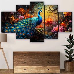 peacock nature theme for living room, wall decoration Digital Reprint 18 inch x 30 inch Painting-17