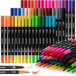 48 Shades Dual Tip Brush Marker Pens Set for Coloring, Calligraphy & Art-17