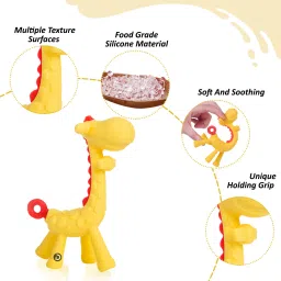 dakos Teether,soother for new born Giraffe Shaped,Yellow Teether image 3