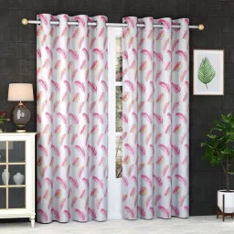213 cm (7 ft) Polyester Semi Transparent Door Curtain (Pack Of 2)-image-57