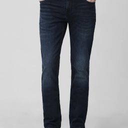 Men Slim Mid Rise Dark Blue Jeans-image-37