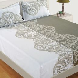 swayam White Traditional 144 TC Cotton Queen Sized Bed Sheets with 2 Pillow Covers-picture-37