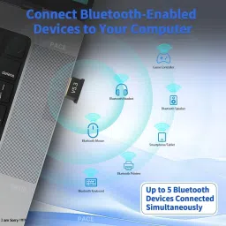 Trishika USB Bluetooth Adapter for Desktop, 5.3 Bluetooth Dongle Windows 11/10/8.1/7 USB Adapter image 3