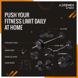 adrenex by flipkart 40 Kg PVC 40 KG COMBO 343-WB Home Gym Combo image 2