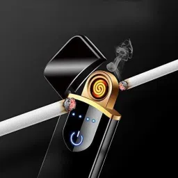 IMMUTABLE 475 _RT-PO_Mini Slim Electronic Touch Sensor Metal Lighter USB Rechargeable Windproof Flameless Lighter for Smoking Cap Straight Touch Lighter 634 _PRO USB CIG SENSOR Cigarette Lighter image 2