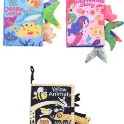 My Quiet Book for toddlers- cloth books for babies. Yellow+Ocean+Mermaid-23