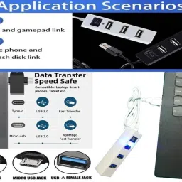 ANJO Wired Keyboard-Wired Mouse-Mouse Pad-USB Hub 2.0-2 in 1 OTG C & Micro Type Combo Set image 2