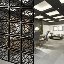 olive tree Black Engineered Wood Wall Hanging Room Divider Panel-picture-1