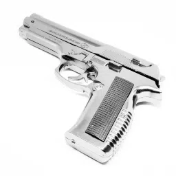 ™ Heavyweight Mouser 608 Gun Shaped Red Torch Jet Flame Refillable Butane Gas System Lighter | Heavy Weight And Metal Body With Stainless Steel Gun | Leather Coated Cover Attach For Hanging Pocket Lighter-5