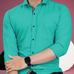 Men Regular Fit Solid Spread Collar Formal Shirt-image-5