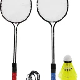 2 PC Badminton Racket + 3 Nylon Shuttle Cock + 1 Pencil Skipping Rope Free Badminton Kit-21
