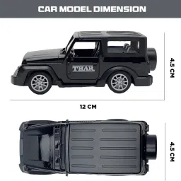 vishaltoys Pullback Thar Diecast Toy Car with Light and Sound and Openable Doors (Black) image 3