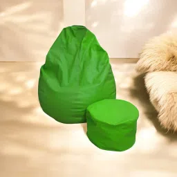 4XL GREEN BEAN BAG WITH FOOTREST Bean Bag ChairWith Bean Filling-image-6