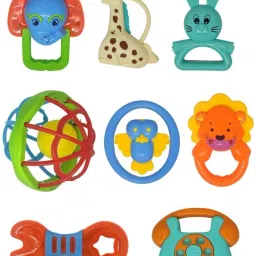 Set of 8 Pcs with Various Exciting Toys for New Born Baby & Infants Rattle-image-48
