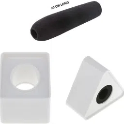 2pcs Triangular and Square Microphone Station Logo - White and 1 Pc Reporter Mike Sponge Windshield-21