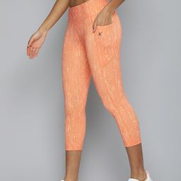 hrx by hrithik roshan Printed Women Orange Tights-picture-23