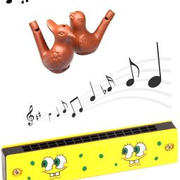 Wooden Mouth Organ Harmonica Terracotta Clay Bird Water Whistle Musical Toys-image-21
