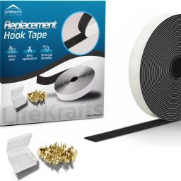 Nylon Self Adhesive Hook Tape Roll & Thumbnails with Strong Glue for Magnetic Door Net & Window Net Replacement Accessory (Black, 20mm width x 6 meters/20 ft/240 inches length) Stick-on Velcro-7
