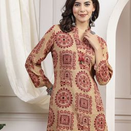nayam by lakshita Women Printed Viscose Rayon A-line Kurta-picture-16
